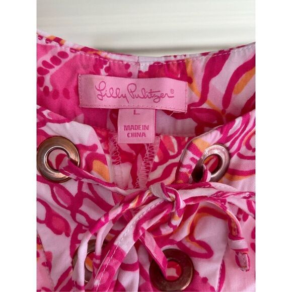 Lilly Pulitzer seashell pink/white print Size L - Picture 2 of 5